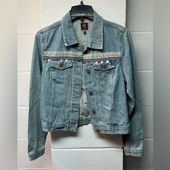 Boom Boom Jeans Denim Jacket
Sz Med. 5-Button Front 2 Pocket. - Picture 1 of 4